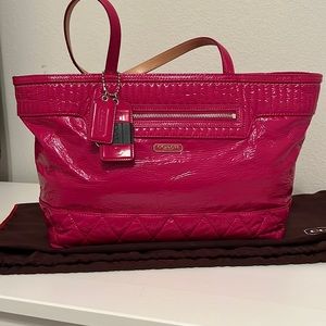 Large Coach Hot Pink Tote